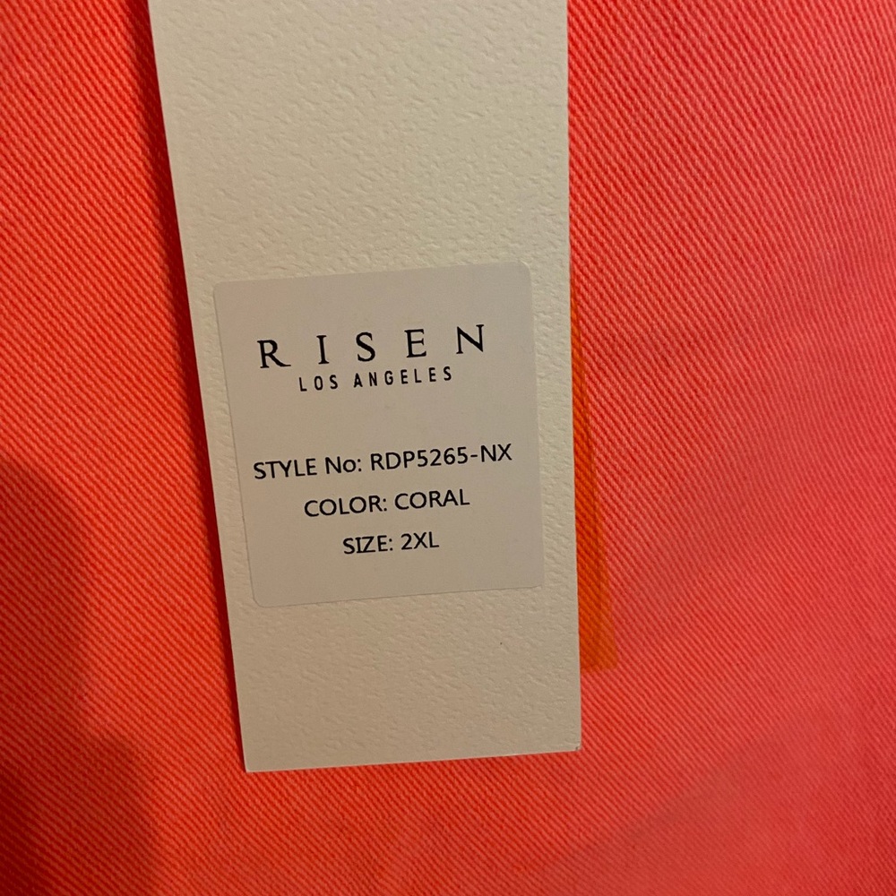 Risen Distressed Coral Jeans - Picture 3 of 5